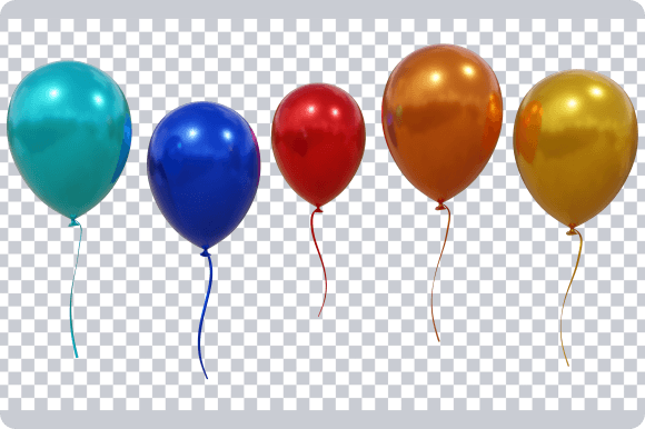 Download Balloons Golden and Colorful PNG PSD - Balloons Collection