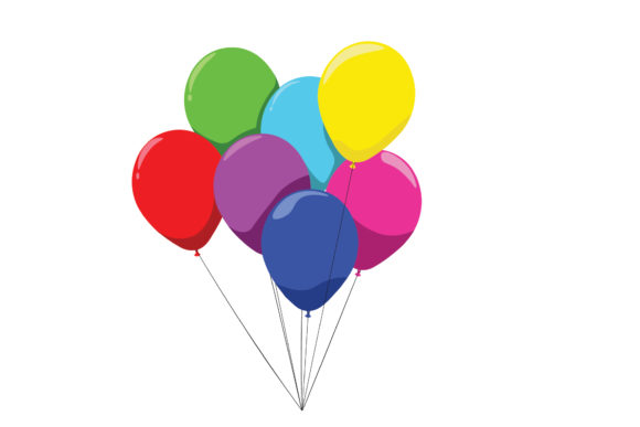 Download Seven Colorful Birthday Balloons - Balloons Collection