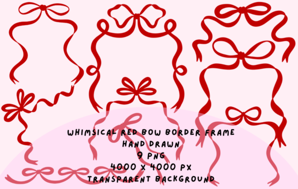 Download Whimsical Red Bow Border Frame - Premium Resources