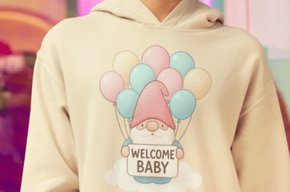 Download Welcome Baby Gnome with Pastel Balloons - Balloons Collection