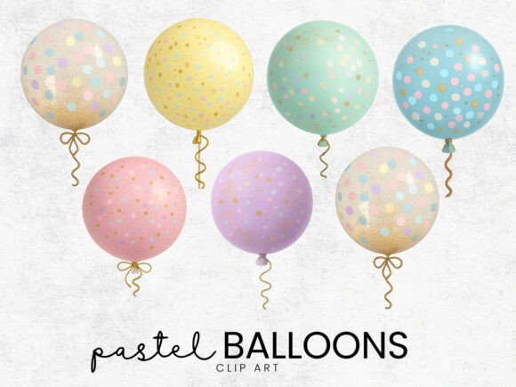 Download Birthday Pastel Balloons Clipart PNG - Balloons Collection