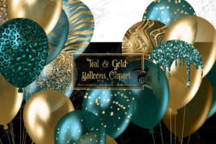 Download Teal and Gold Balloons Clipart - Balloons Collection