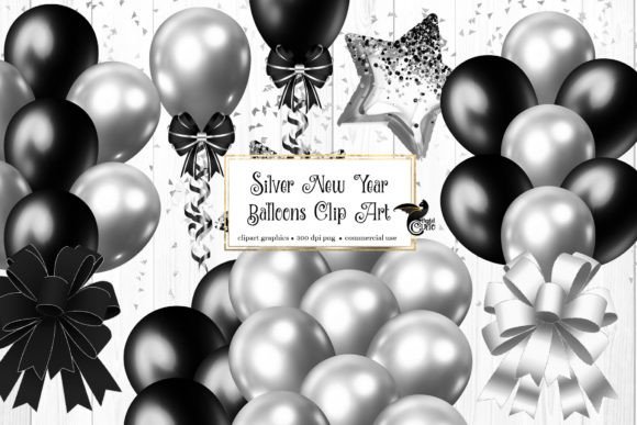 Download Silver New Years Balloons Clipart - Balloons Collection