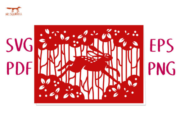 Download Woodland Hare Greetings Card SVG Cut - Greetings card Collection