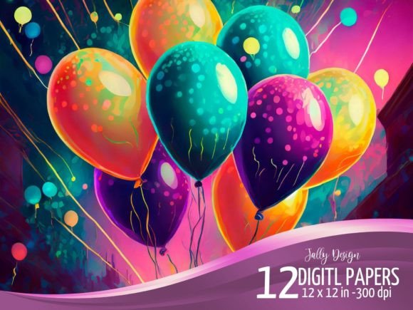 Download Colorful Birthday Balloons Cyberpunk - Balloons Collection