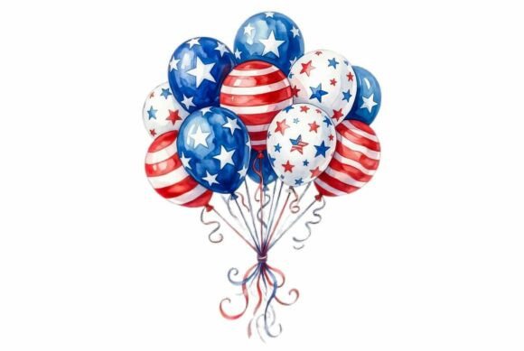Download 4th of July Patriotic Balloons Clipart - Balloons Collection