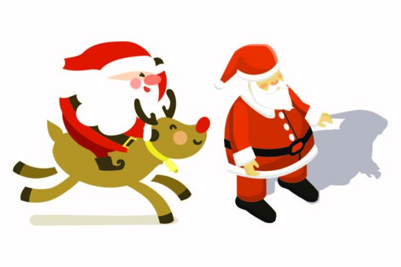 Download Christmas Santa Funny Deer Illustrations - Funny Collection
