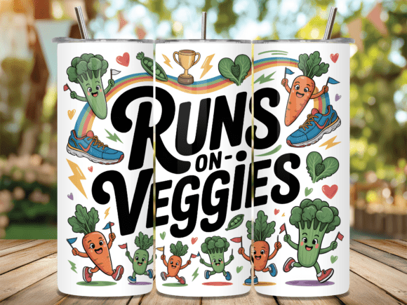 Download Runs on Veggies Funny Food Tumbler Wrap - Funny Collection