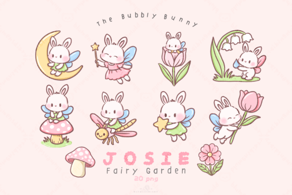 Download Kawaii Bunny Fairy Garden Clipart - Premium Resources