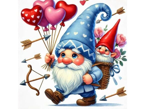 Download A Gnome Carrying a Bunch of Balloons Sha - Balloons Collection