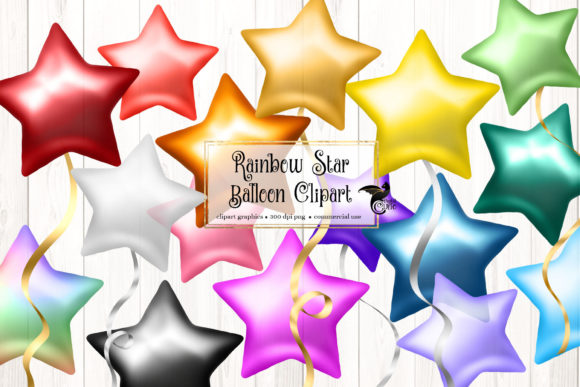 Download Rainbow Star Balloons Clipart - Balloons Collection
