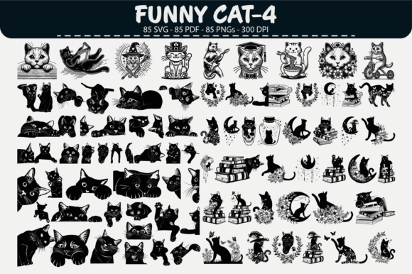 Download Funny Cat Vector Bundle – 85 Designs - Funny Collection