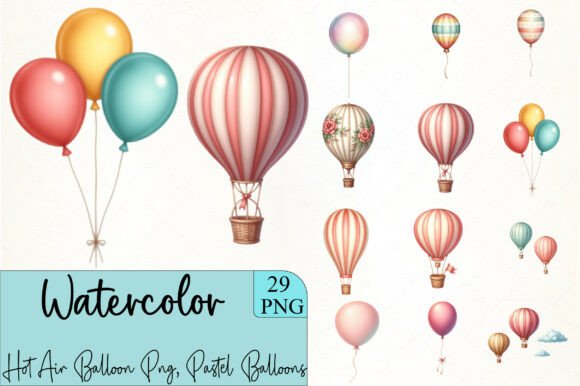 Download Hot Air Balloon Png, Pastel Balloons Png - Balloons Collection