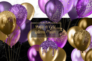 Download Purple and Gold Balloons Clipart - Balloons Collection