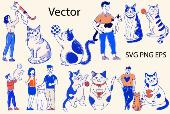 Download 12 Cat Vector Set Funny Cat - Funny Collection