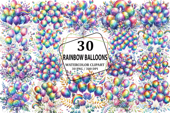 Download Rainbow Balloons Clipart Sublimation PNG - Balloons Collection