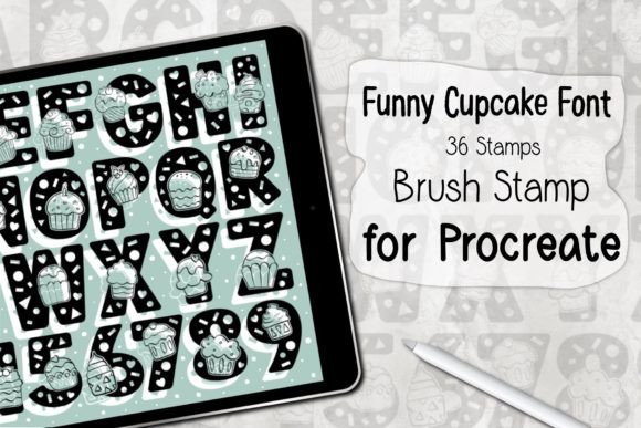 Download Funny Cupcake Font ‪Procreate Stamp‬ - Funny Collection