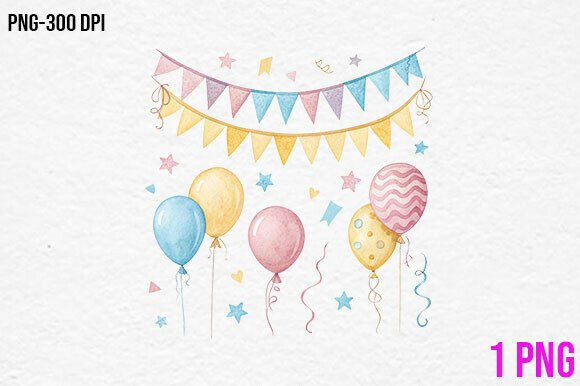 Download Pastel Birthday Balloons Clipart - Balloons Collection
