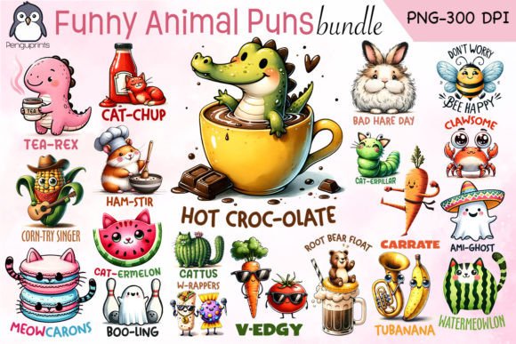 Download Funny Animal Puns Sublimation Bundle - Funny Collection
