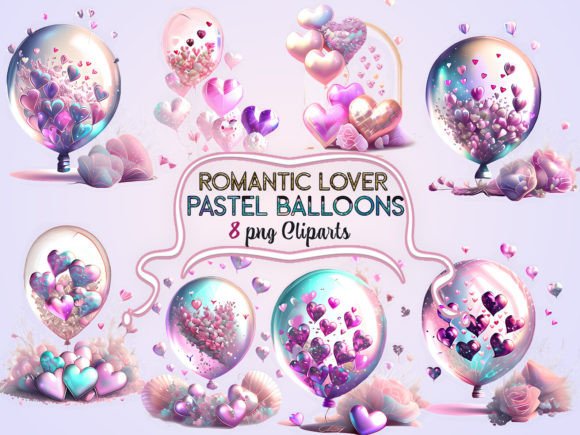 Download Romantic Lover Pastel Balloons Clipart - Balloons Collection
